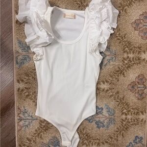 Altar’D state White Ruffled Womens one Piece
